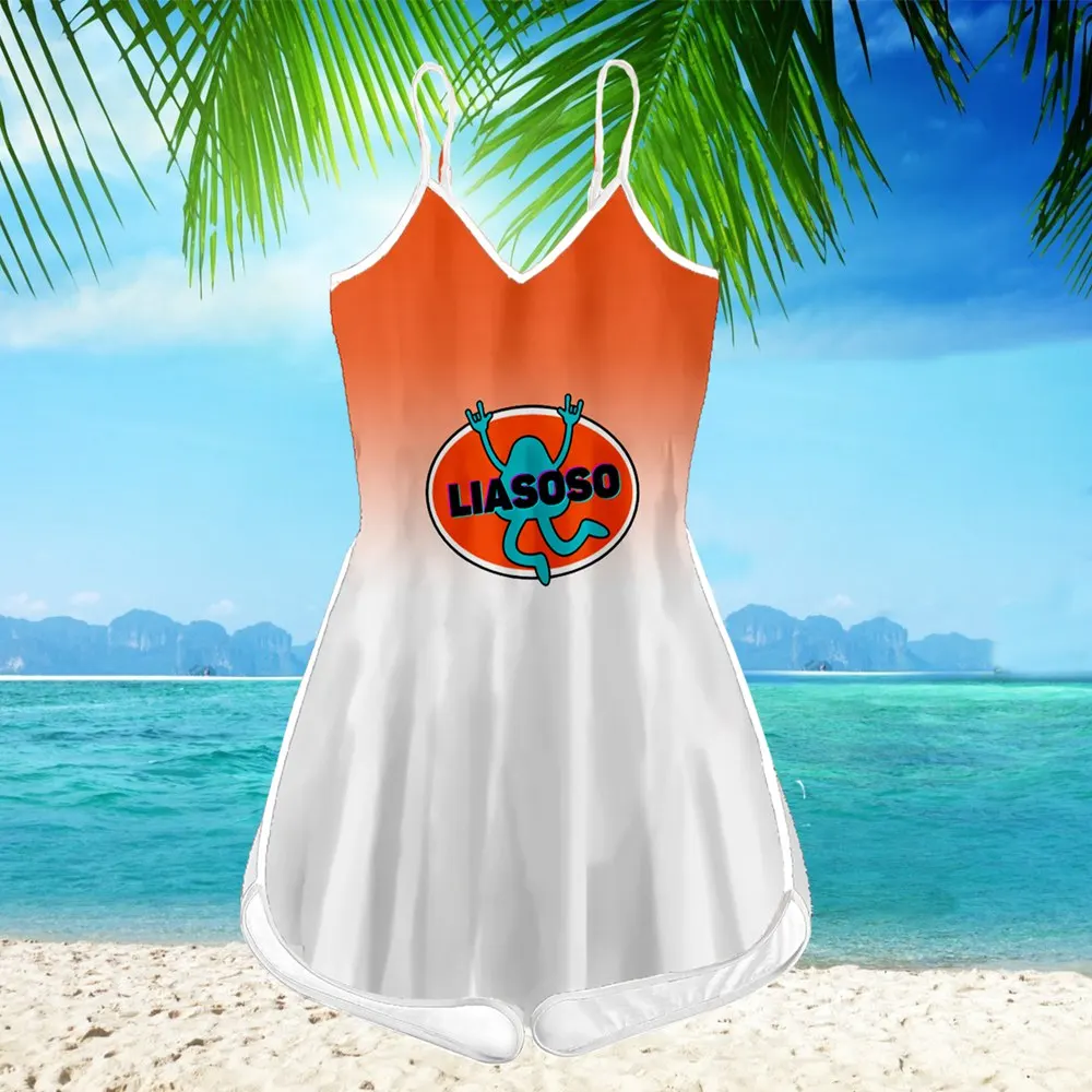 

Customize Fashion Women Sling Jumpsuit DIY 3D Print Suspender Shorts Sublimation Breathable Stretch Ladies Rompers Drop Shipping