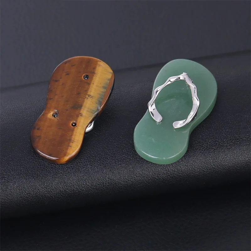 Натуральный драгоценный камень модное ожерелье с подвеской в виде тапочек