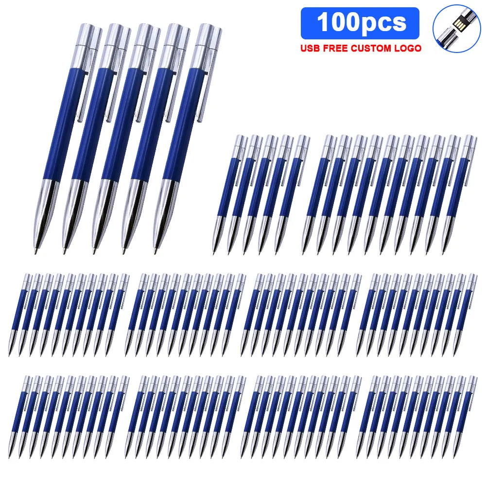 

100pcs free logo USB Flash Drives 64gb 128gb usb 16GB 32GB 8gb 4gb metal pen usb u disk flash memory card pendrive menory stick