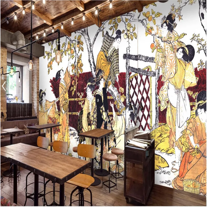 Япония Ukiyo-e люди выбор хурмы Этническая роспись обои 3D японская кухня суши