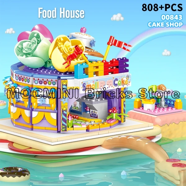 Конструктор креативный уличный вид дом для еды суши горячий горшок Ресторан Кафе