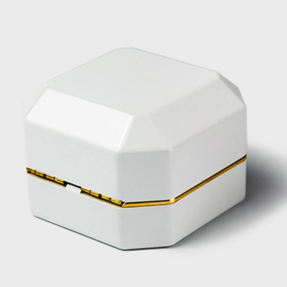 

1pc Engagement Organizer LED Lighted Ring Box Gift Packaging Storage Jewelry Wedding Display Earrings