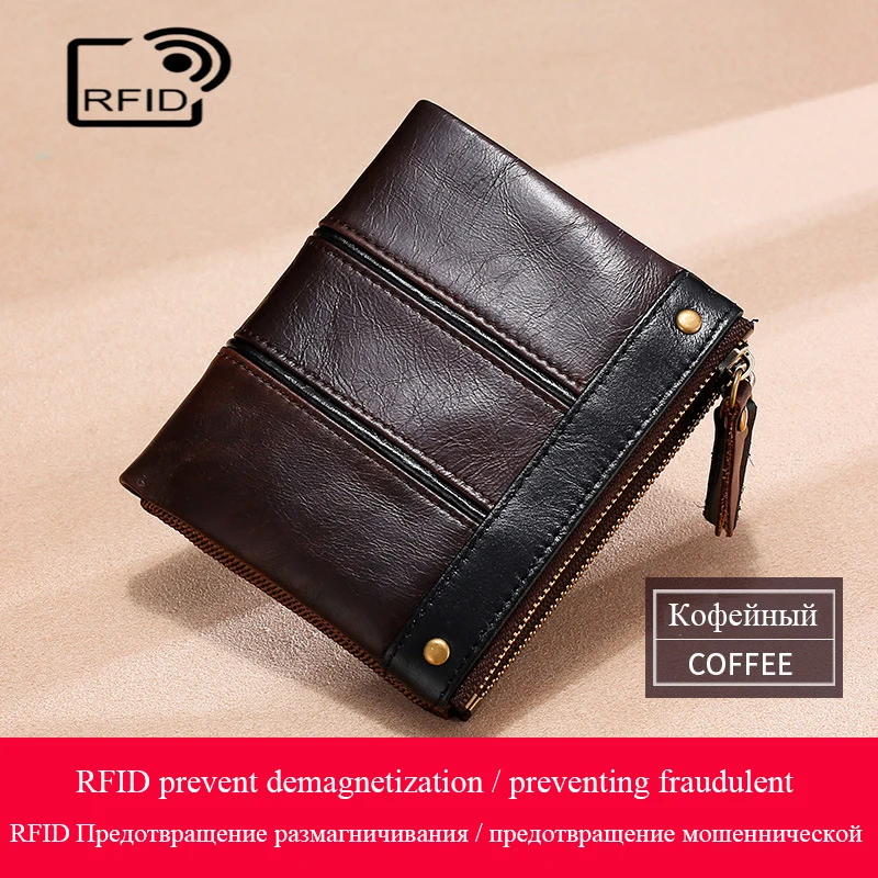 Женский кошелек из 100% натуральной кожи RFID винтажный женский с карманом для монет