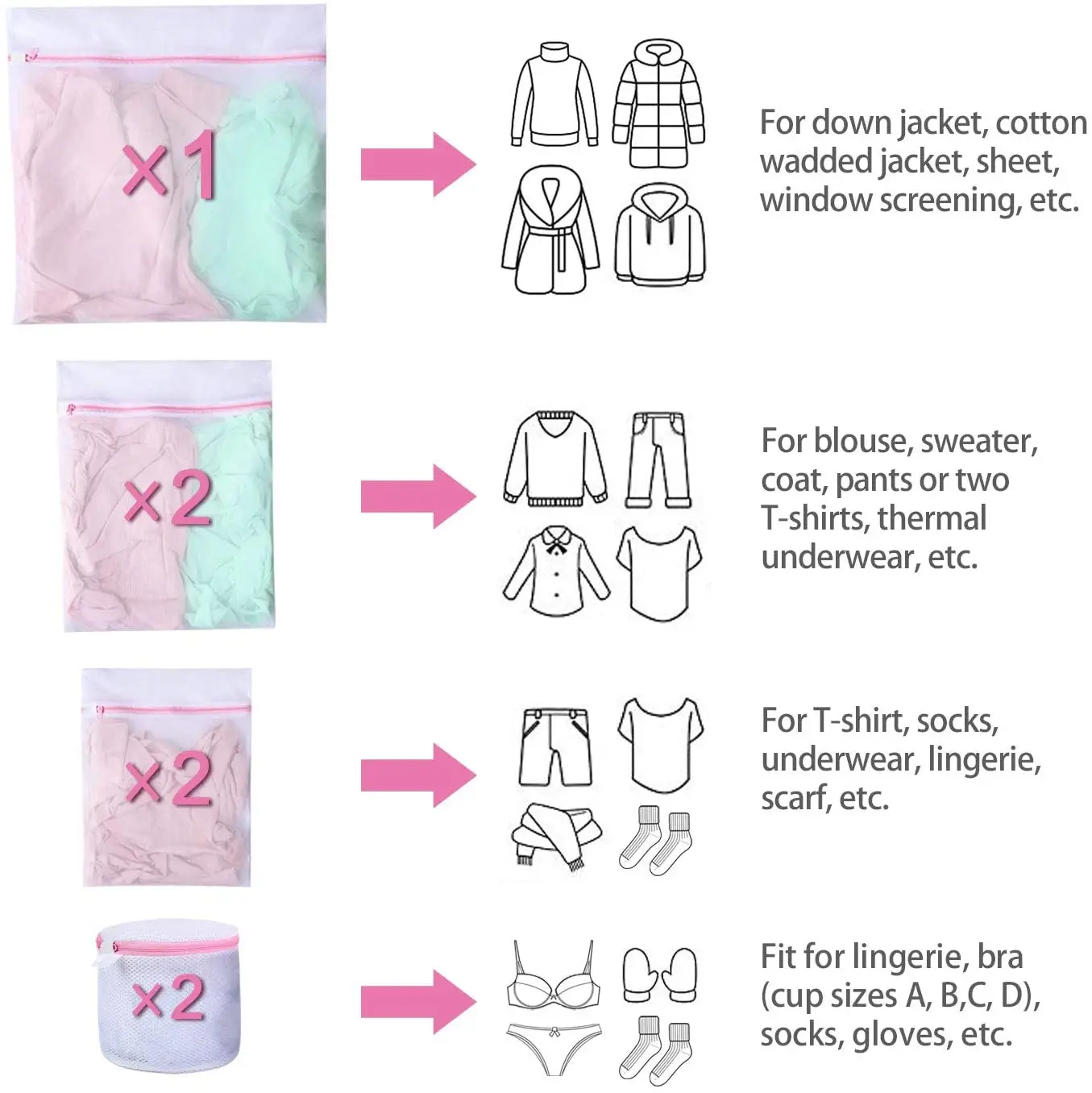 7 шт./компл. сетчатые мешки для белья деликатного на молнии бытовые дорожные