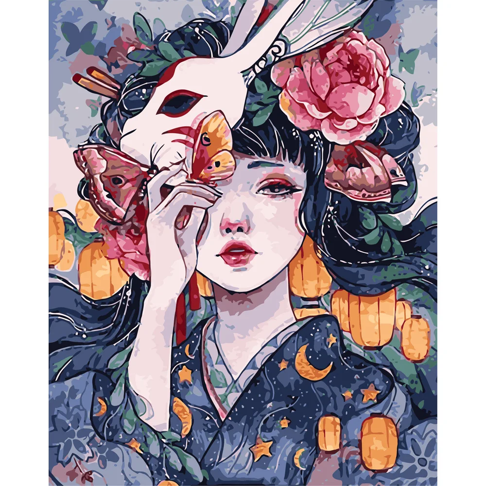 

Diy Painting By Numbers with Frame Acrylic Paints By Numbers Girls Drawing Coloring By Numbers for Diy Gift 40x50cm