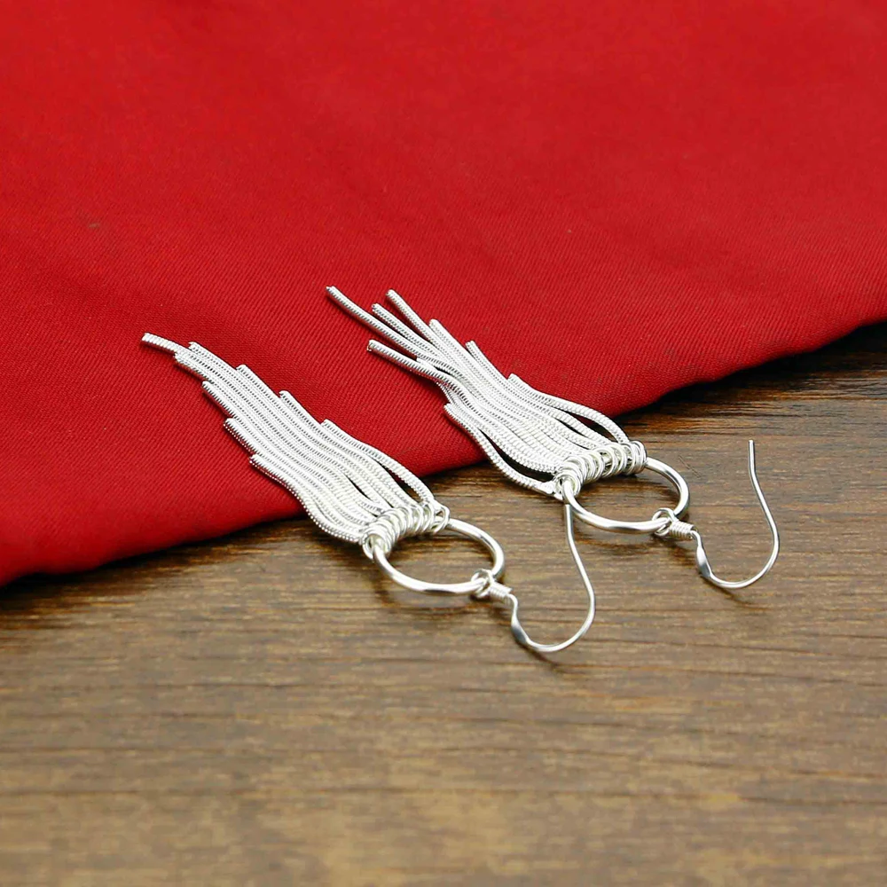 

Bohemian style 925 sterling silver earrings women's creative tassel earrings earrings original solid silver ear jewelry bijoux