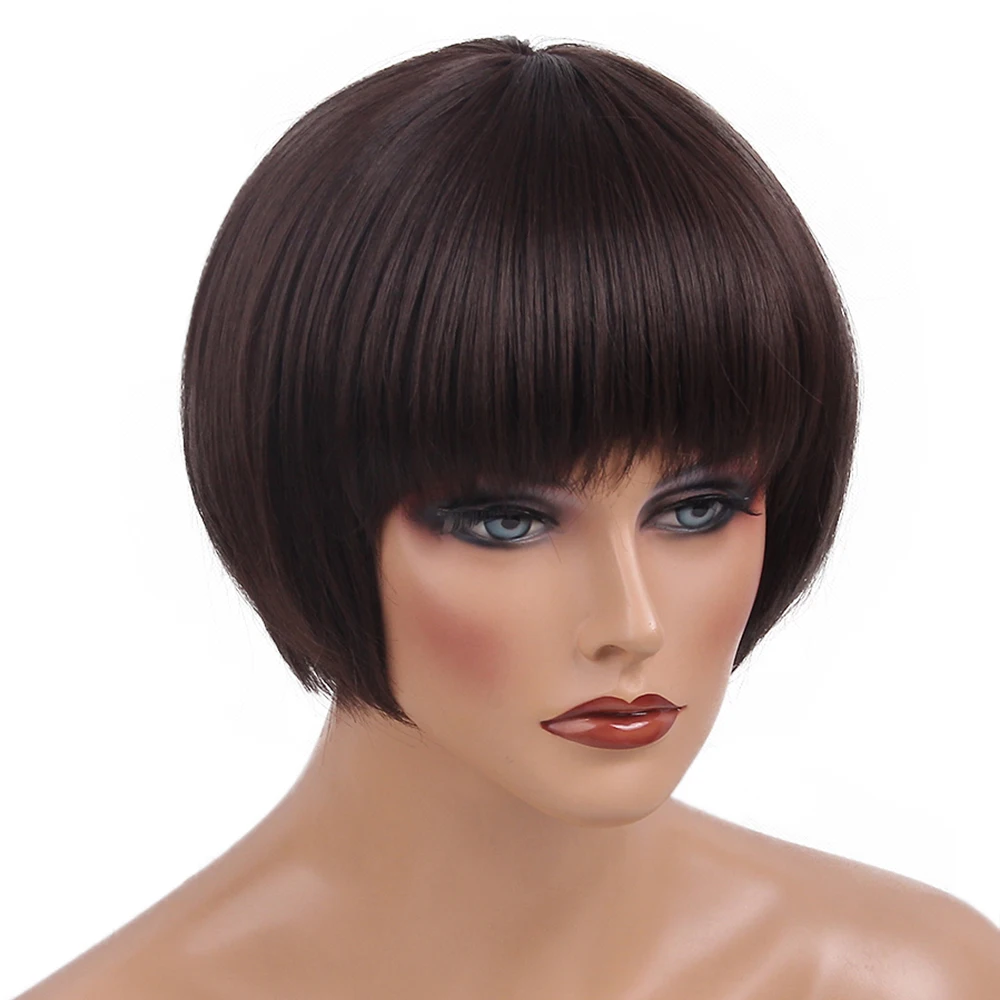 Inhaircube 6 &quotтемно-коричневый женский парик из синтетических волос короткие прямые