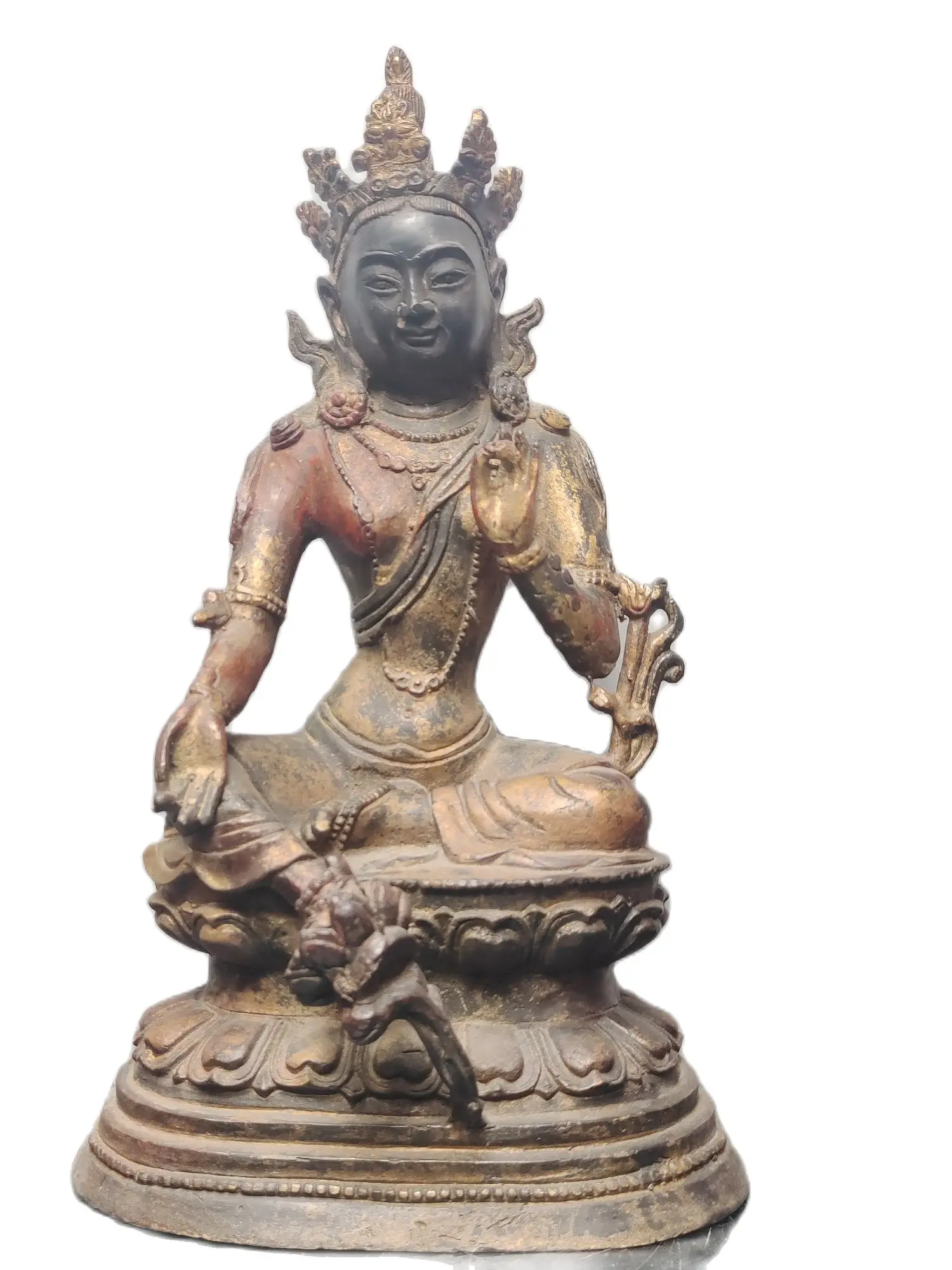 

Good Condition,18th-20th Century Oriental Antique Artwork,Old Bronze Tara Buddha Sculpture From Tibet Temple,Height About 25CM