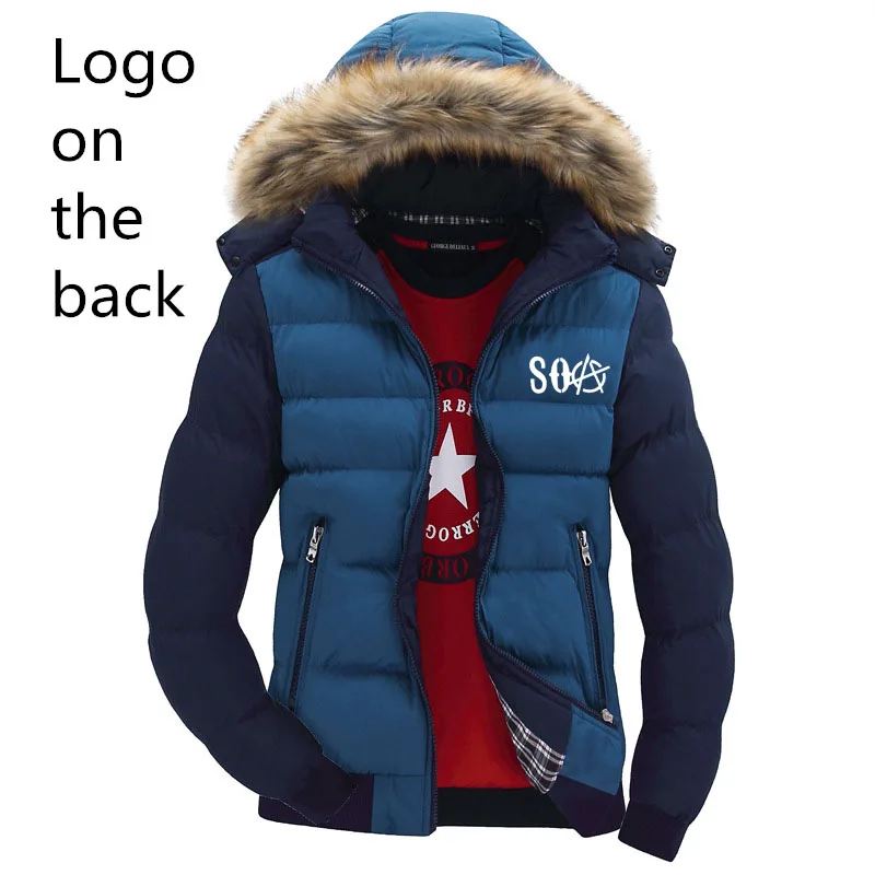 

Unisex Fashion New Men's Hoodies SOA Sons of Anarchy Skull cotton Wool Jacket Male Winter fleece Thicken Warm Mens Zipper Hoodie