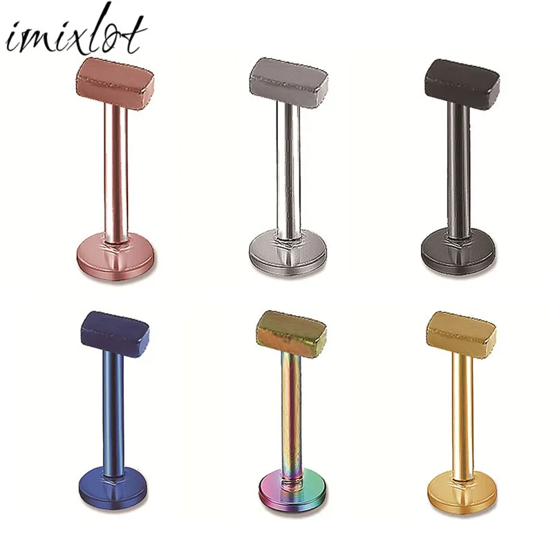 Imixlot 1 шт. 16G из нержавеющей стали геометрическое Резьбовое кольцо для губ завитка