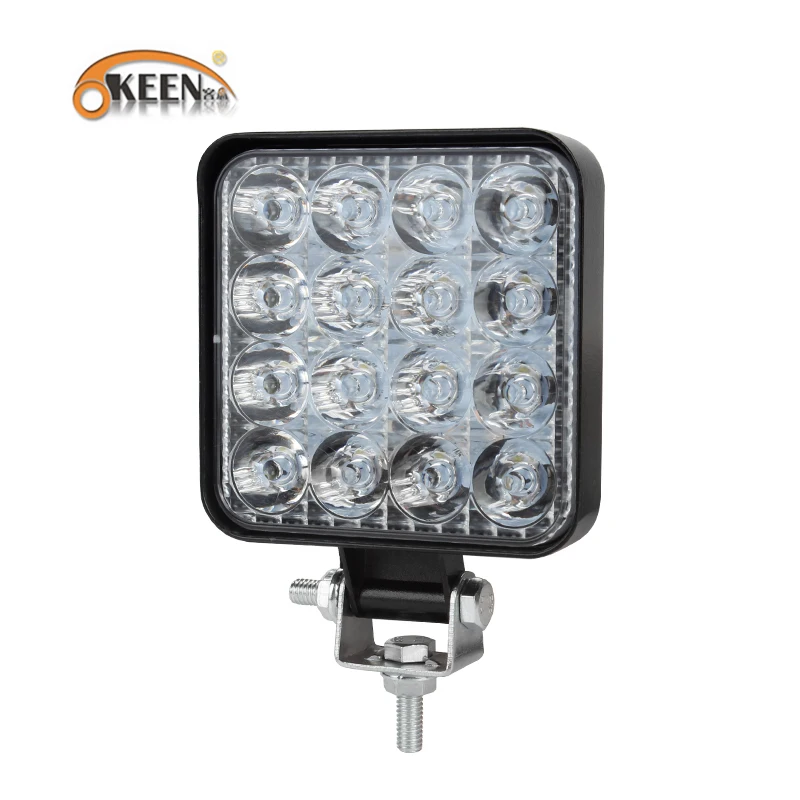 1pcs Mini 48W Spot OKEEN мини 16 светодиодный 27 Вт 48 Вт светодиодный рабочий светильник квадратный Точечный светильник 12 В 24 В внедорожный светодиодный светильник для грузовика внедорожный 4X4 4WD автомобиль внедорожник ATV - Цвет: 1pcs Mini 48W Spot