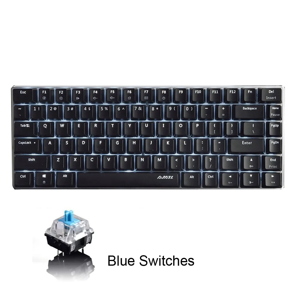 

AK33 Mechanical Keyboard Blue Black Switch 82-Keys Backlit Gaming Keyboard