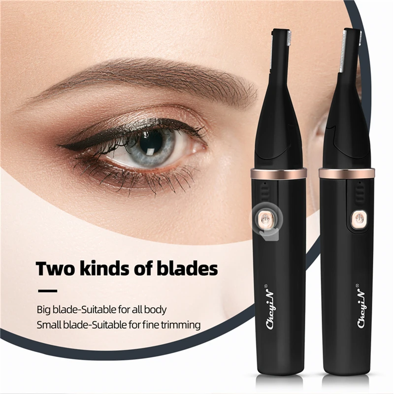 

Portable Electric Eyebrow Trimmer Makeup USB Rechargeable Dual Brades For Women Eye Brow Facial Bikini Hair Removal Razor Tools