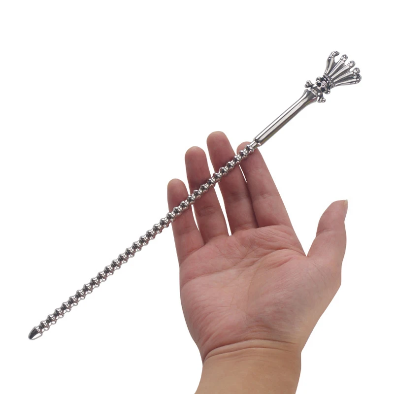 

Male stainless steel metal urethral penis plug skull claw thread dilator Prince Wand insert sex toy for man