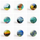 1 шт. Ван Гог арт Картина 25 мм стеклянный кабошон DIY кулон изготовление Flatback ювелирные аксессуары 12 мм16 мм20 мм25 мм30 мм