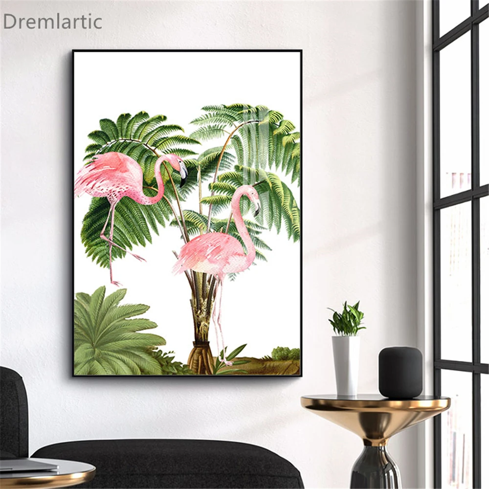 

Popular Flamingos Wall Art Canvas Paint Abstract Nordic Posters Minimalist Living Room Decor 21-128-2-59 2