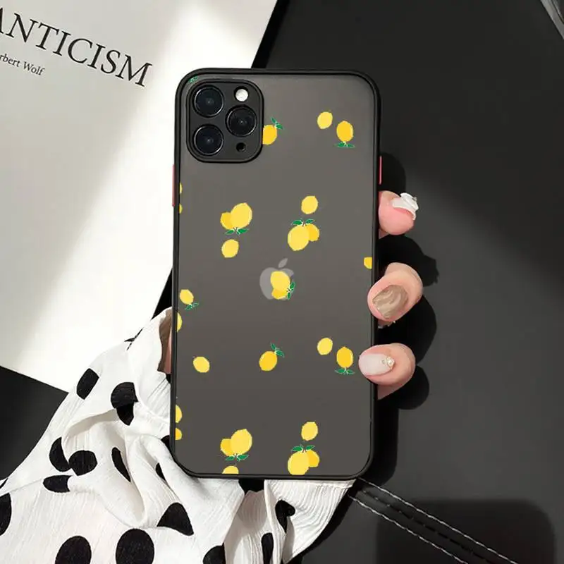 

Lemon Fruit fresh fruit high quality Phone Cases shell matte transparent For iphone 7 8 11 12 plus mini x xs xr pro max cover