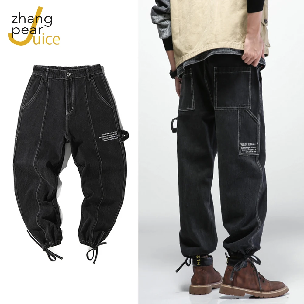 

Men New Trousers Pattern Baggy Homme Pocket Jeans Pants Trouser Mens Black Casual Pants Denim Trousers Streetwear