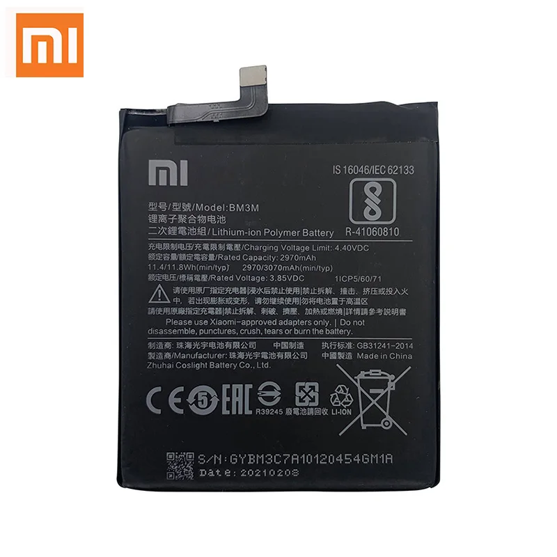 Xiaomi-bater&iacute;a Original Mi 100% BM3M para Xiaomi Mi9 SE, repuesto de tel&eacute;fono recargable de alta capacidad, 3070mAh, Akku-2