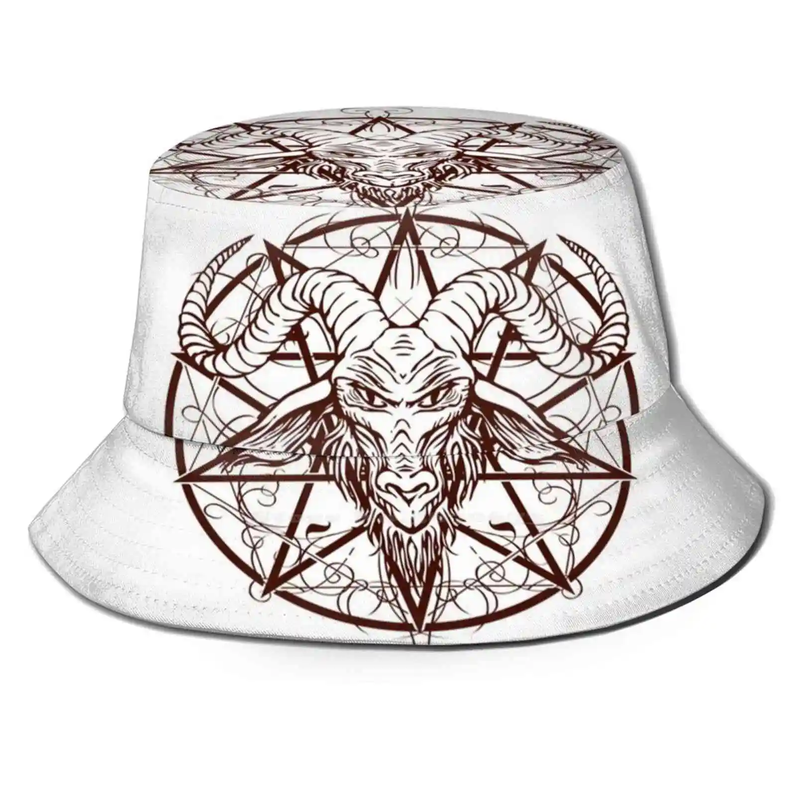 Шляпа с козьим принтом Baphomet шляпа от солнца дьявол сатана оккультная 666 демон