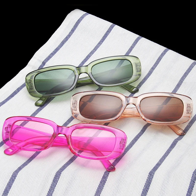 

Rectangle Shape UV400 Sunglasses PC Frame Shades Sun Glasses Trending Eyeglasses Streetwear Eyewear for Women Ladies