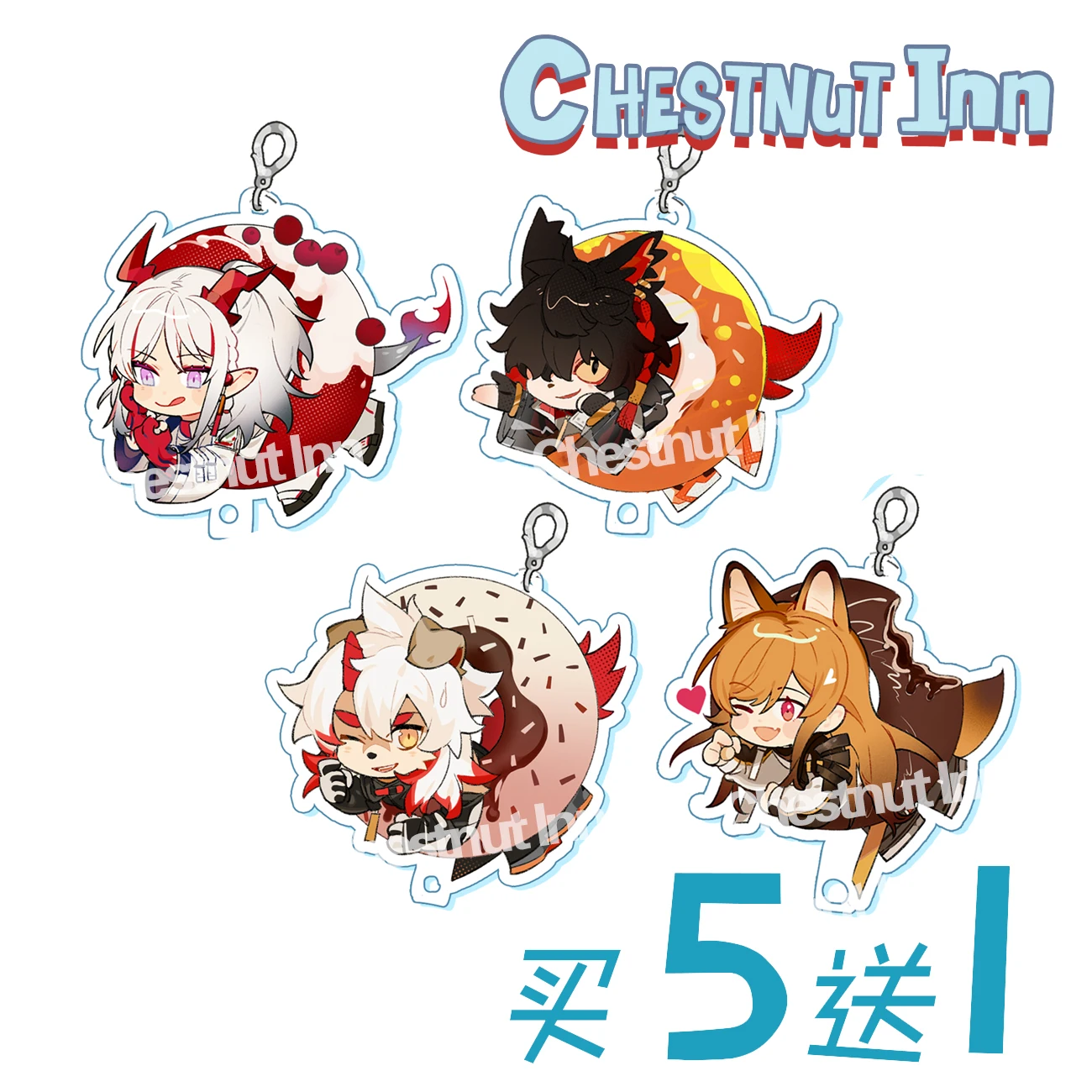 Аниме акриловые брелоки в виде пончиков персонажи игры Arknights Waai Fu AAK подвеска на