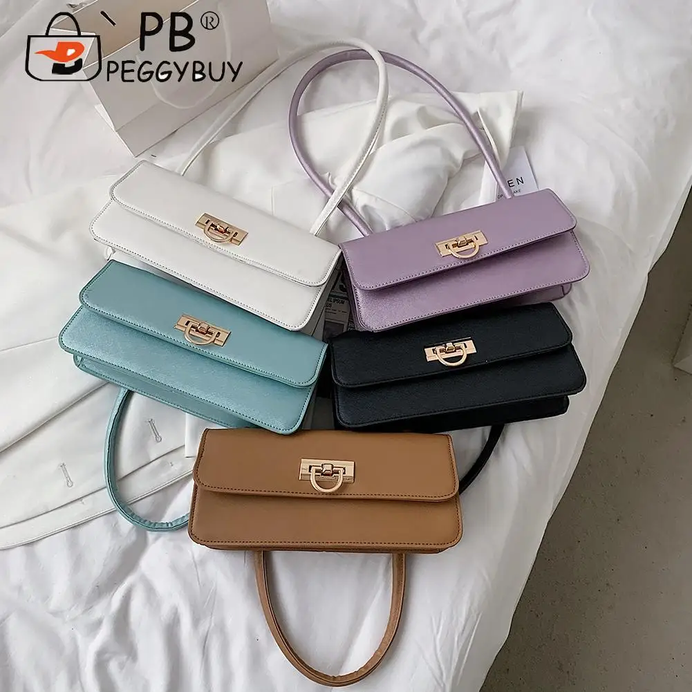 

Модная женская однотонная сумка с верхней ручкой, повседневные Универсальные Сумки из искусственной кожи с клапаном, портативная дорожная ...