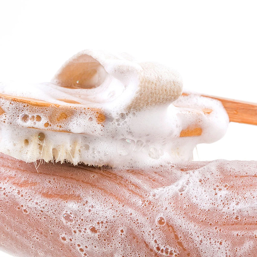 Деревянная щетка для душа тела с длинной ручкой 1 шт.|Банные щетки губки и скребки|