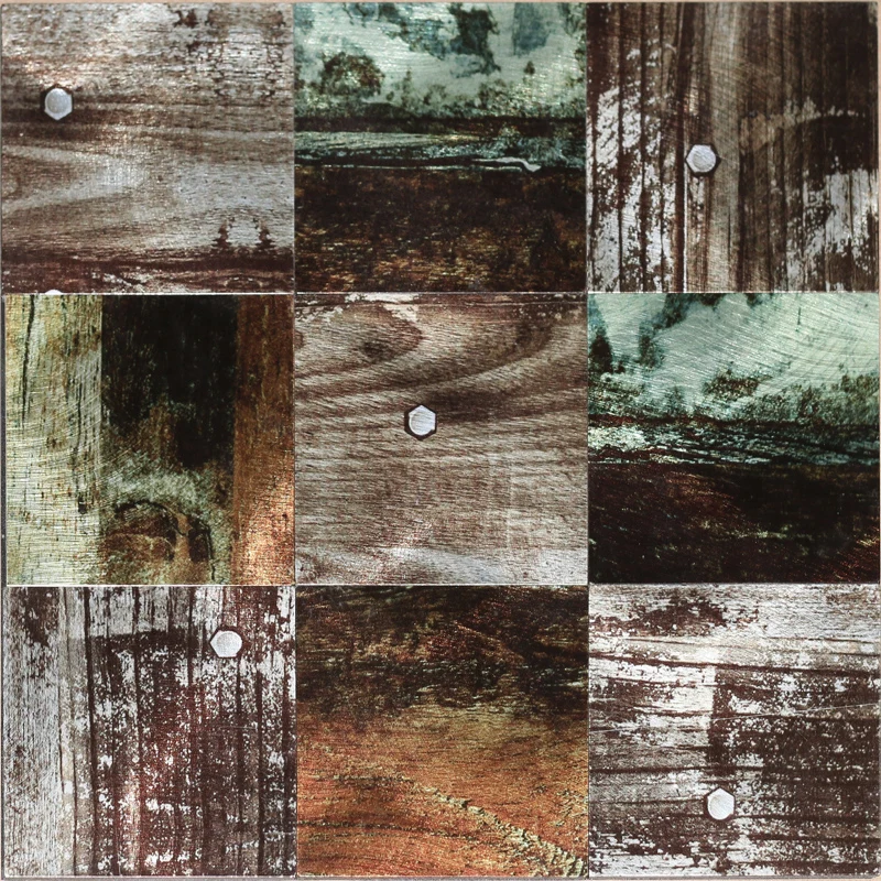 

11 шт. самоклеящаяся бесшовная коричневая медная желтая металлическая мозаичная плитка из нержавеющей стали Backsplash SMJ039