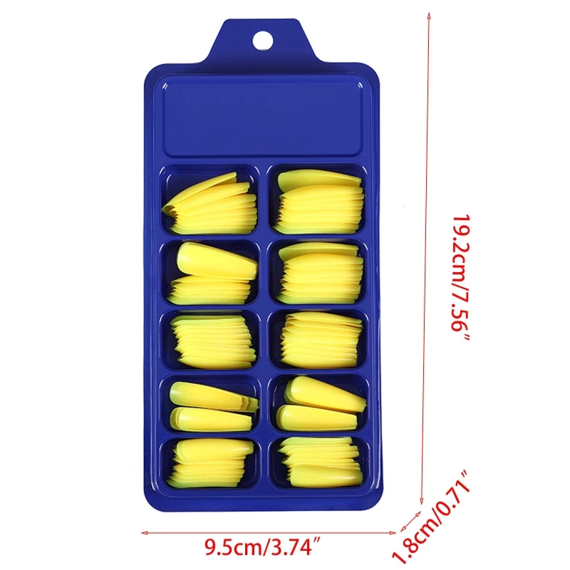 100 шт. сплошной Карамельный цвет полное покрытие гроб накладные поддельные ногти