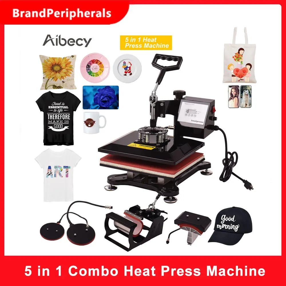 Многофункциональный термопресс Aibecy 5 в 1 машина для сублимации и передачи тепла