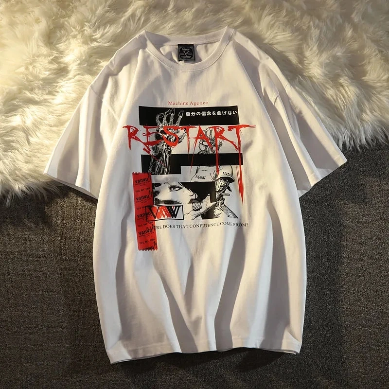 

Summer Oversize loose casual tops women's T-shirt Harajuku vintage Japanese anime print t-shirt women clothes shirt Streetwear