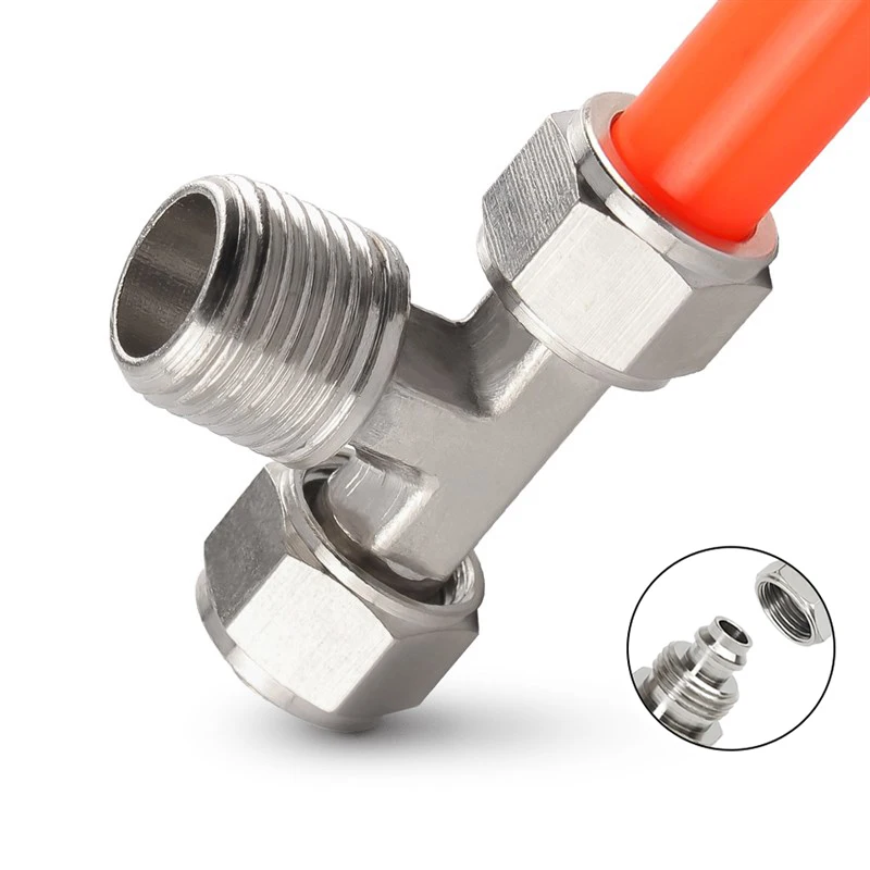 

Pneumatic T-type 1/8"1/4"3/8"1/2"BSP External Thread Pneumatic Fittings Push In Quick Connector Release Air Fitting OD6 8 1012mm