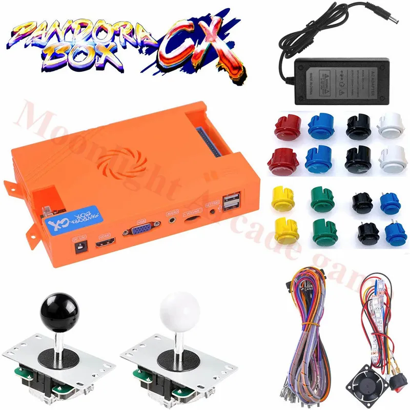 Original Pandora Box CX 2800 in 1 Home Arcade Board Full DIY Kit DIY with Harness Power Switch Adapter HD VGA 720P LCD Monitor