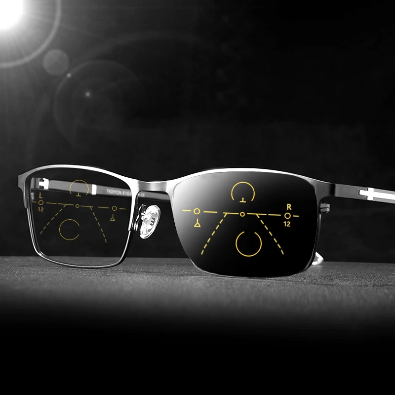2020 фотохромные очки для чтения мужчин прогрессивные многофокальные