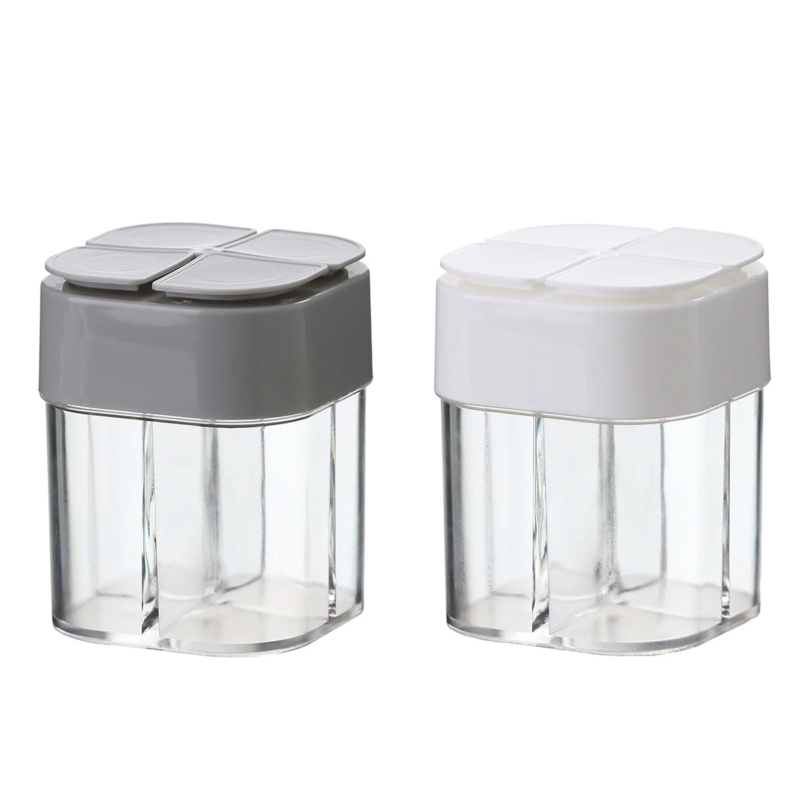 

4 In1 Plastic Spice Salt Pepper Shakers Seasoning Jar Can Barbecue Condiment Jar Bottles Container Kitchen Seasoning Storage Box