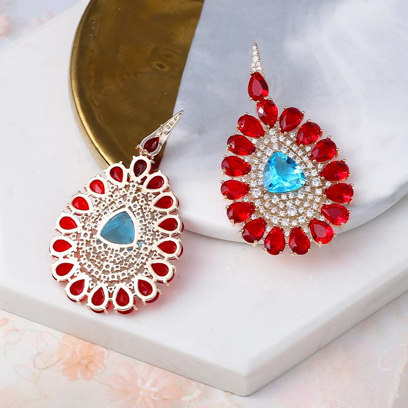 Серьги-подвески женские с фианитами и кристаллами | Украшения аксессуары