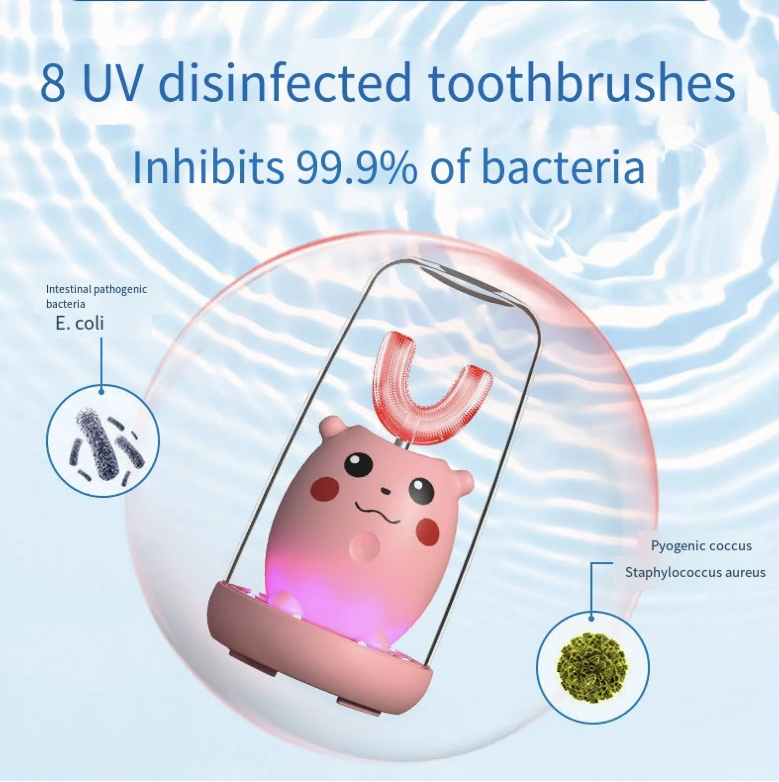 Умная детская Ультразвуковая электрическая зубная щетка с мультяшным рисунком