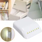 7 светодиодный движения PIR индукции Сенсор светильник светодиодный ночник Кухня внутренняя петля для выдвижного ящика шкафа гардероба шкафа под шкаф светильник Инж