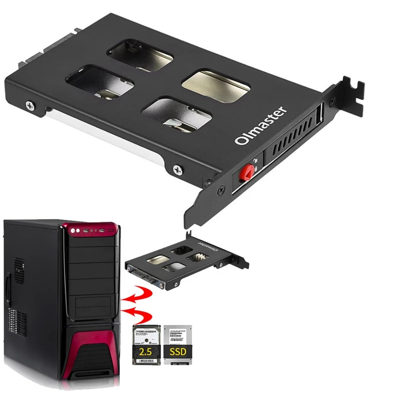

Oimaster Pci Mobile Rack Enclosure Hard Disk Drive Case Box For 2.5 Inch Sata Sdd Hdd Adapter