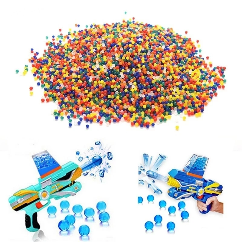 

3@# Shooting Supplies Color Water Absorption Beads Bullet Non Toxic and Tasteless, Clean Environmental Protection 100/500Pcs/bag