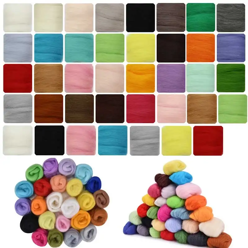 9 видов цветов иглы для валяния комплект 42 цвета волокна шерсти ровинг ботинки с