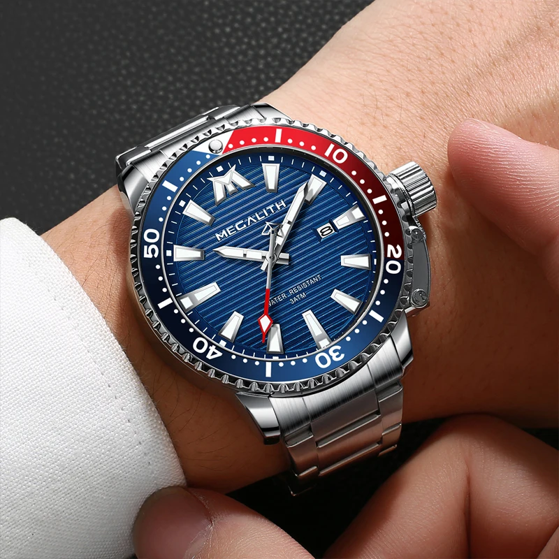 Reloj Hombre 2021 MEGALITH спортивные светящиеся водонепроницаемые кварцевые часы для