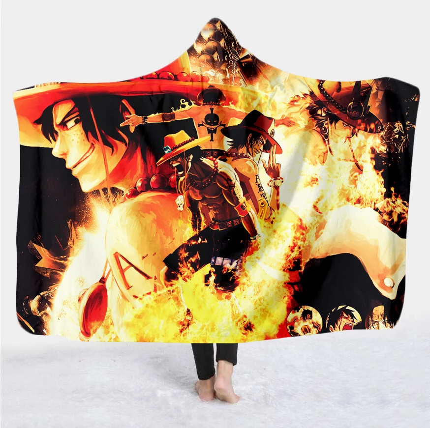Одна деталь аниме 3D печати пледы с капюшоном Одеяло носки теплые флисовые