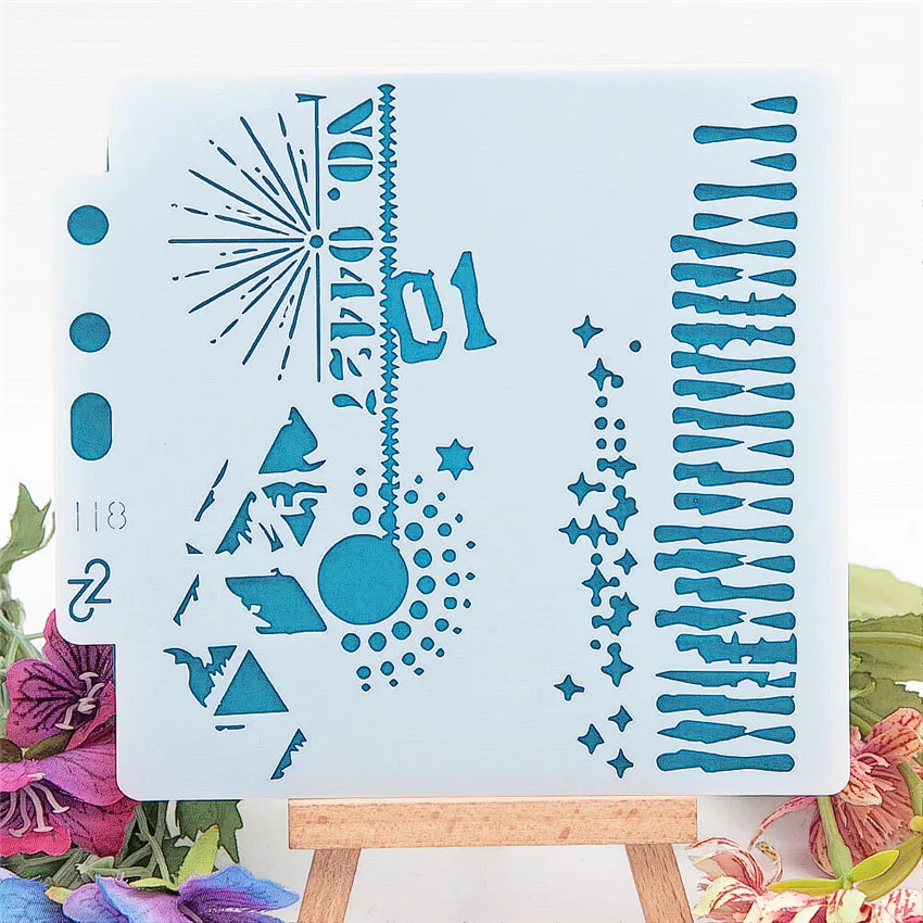 

13x14cm Line apocalypse Scrapbook Stencils Spray Plastic Mold Shield DIY Cake Hollow Embellishment Printing Lace Ruler Valentine