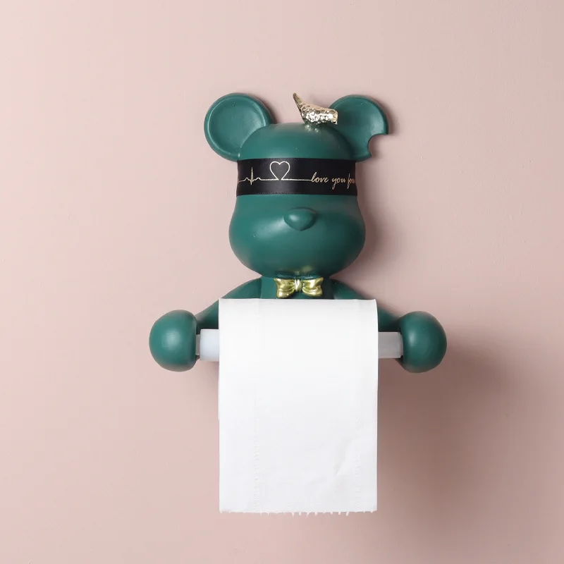 

Креативная вешалка для полотенец в скандинавском стиле с медведем, поделки из смолы для дома, кухни, туалета, украшение для хранения салфето...