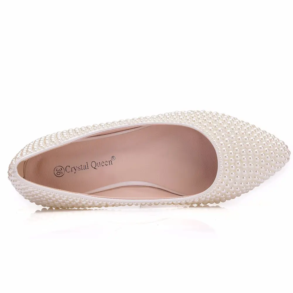 Женские свадебные туфли на плоской подошве с жемчугом|wedding shoes flat|shoes flatfashion flat |