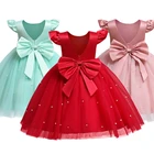 Детское платье с бантом на Рождество, на возраст 1-5 лет