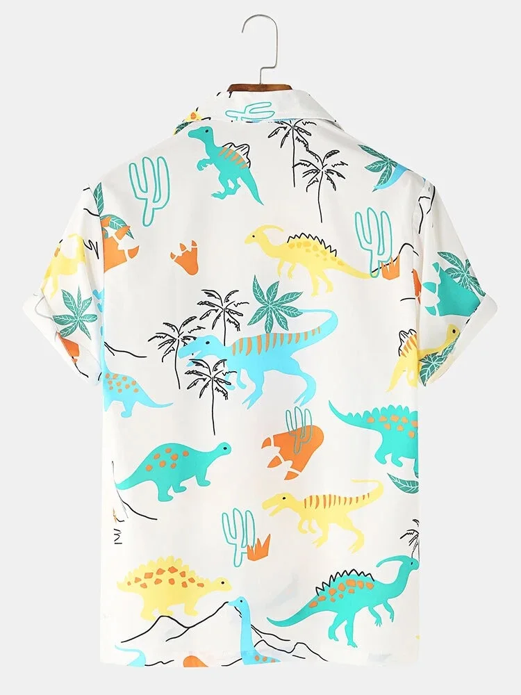 Гавайская рубашка мужская с коротким рукавом модная пляжная Кокосовая в