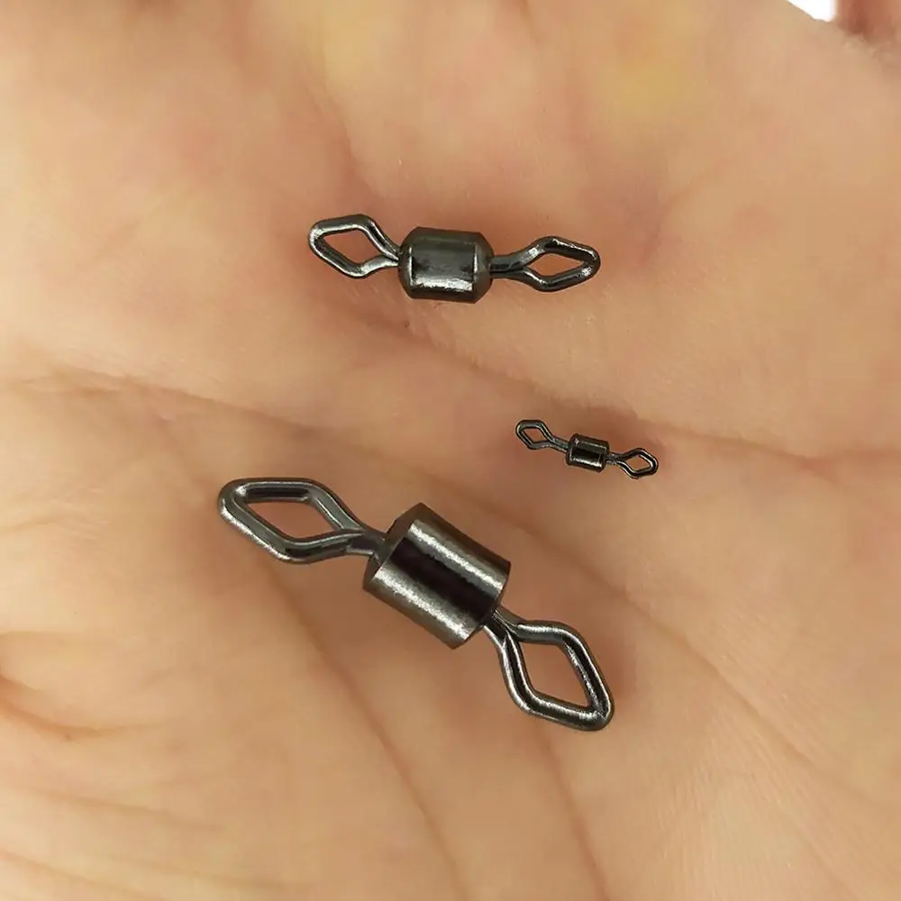 20pcs Fishing Swivels Diamond Eye Rolling Swivel Connector Stainless Steel Carp Tackle | Спорт и развлечения